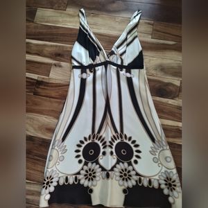 Julie Brown dress, S, white/brown/tan